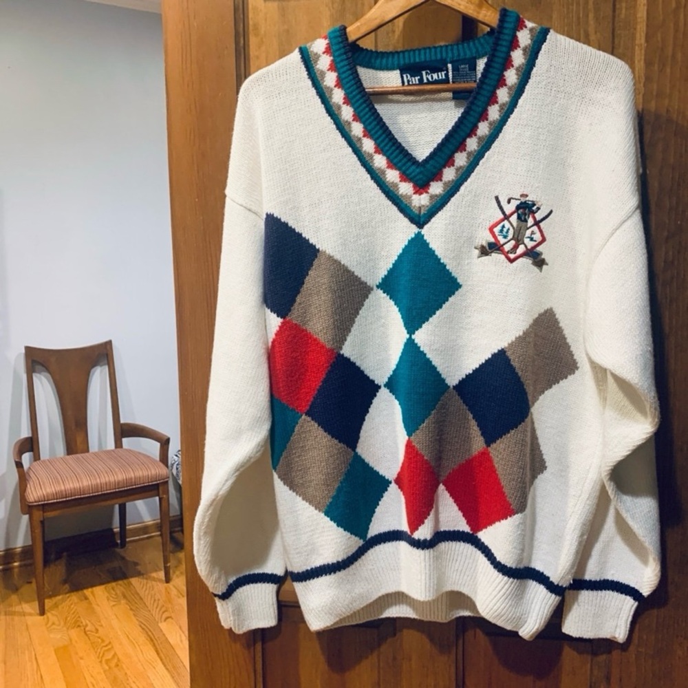 Vintage PAR FOUR V-Neck Golf Sweater